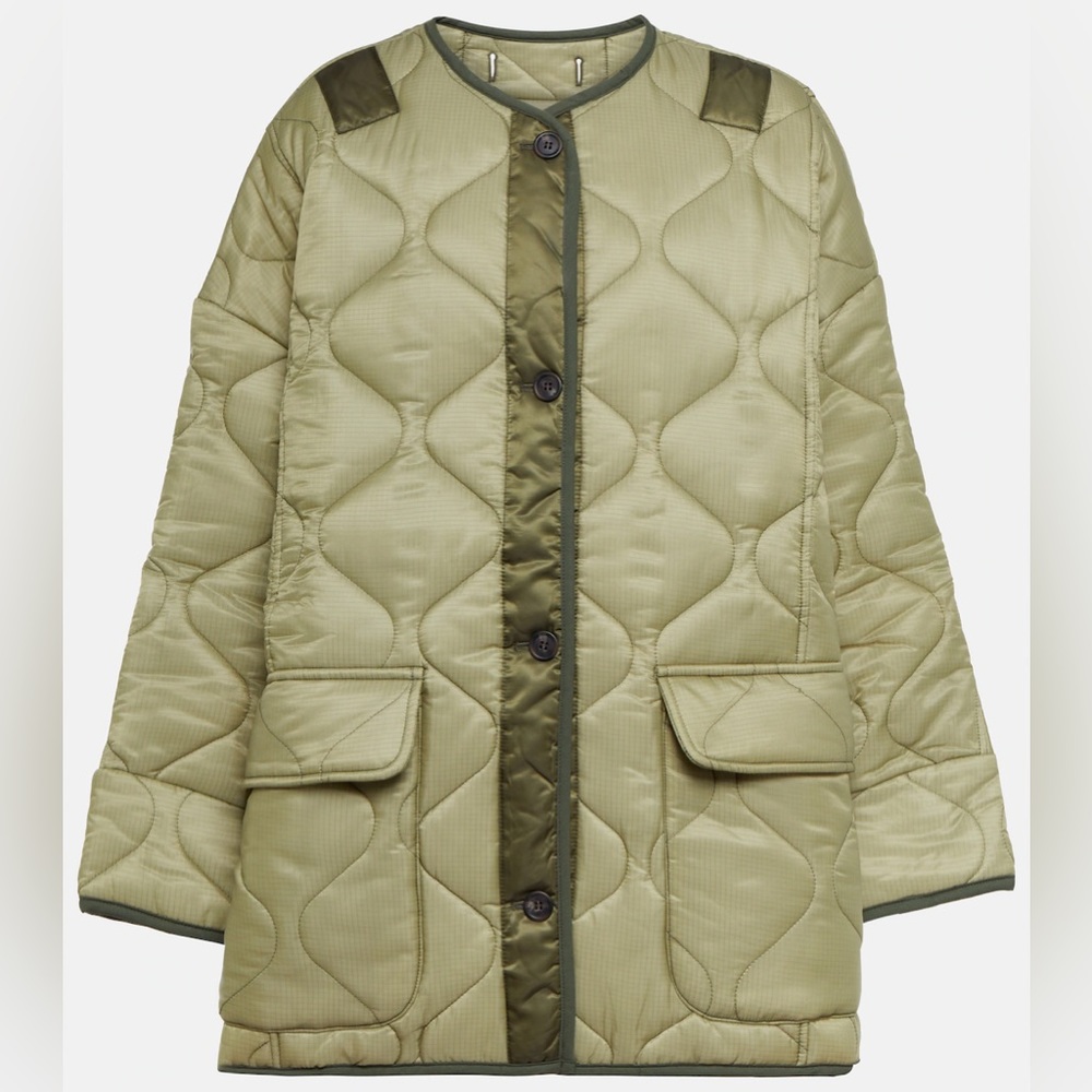 Frankie Shop Quilted Ripstop Jacket in Green